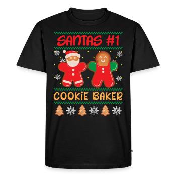 Noël numéro 1 du Père Noël Cookie Baker - T-shirt Premium bio Homme - noir - Devant - Nico (187cm)