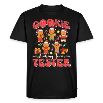 Gingerbread Christmas Cookie Tester Baking - Men's Premium Organic T-Shirt - black - Front - Nico (187cm)