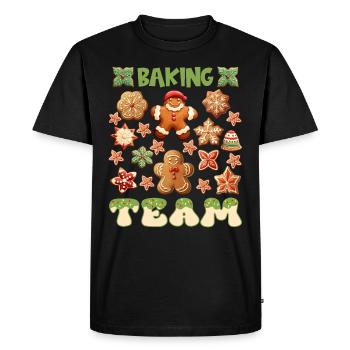 Cookie Baking Team Christmas - Men's Premium Organic T-Shirt - black - Front - Nico (187cm)