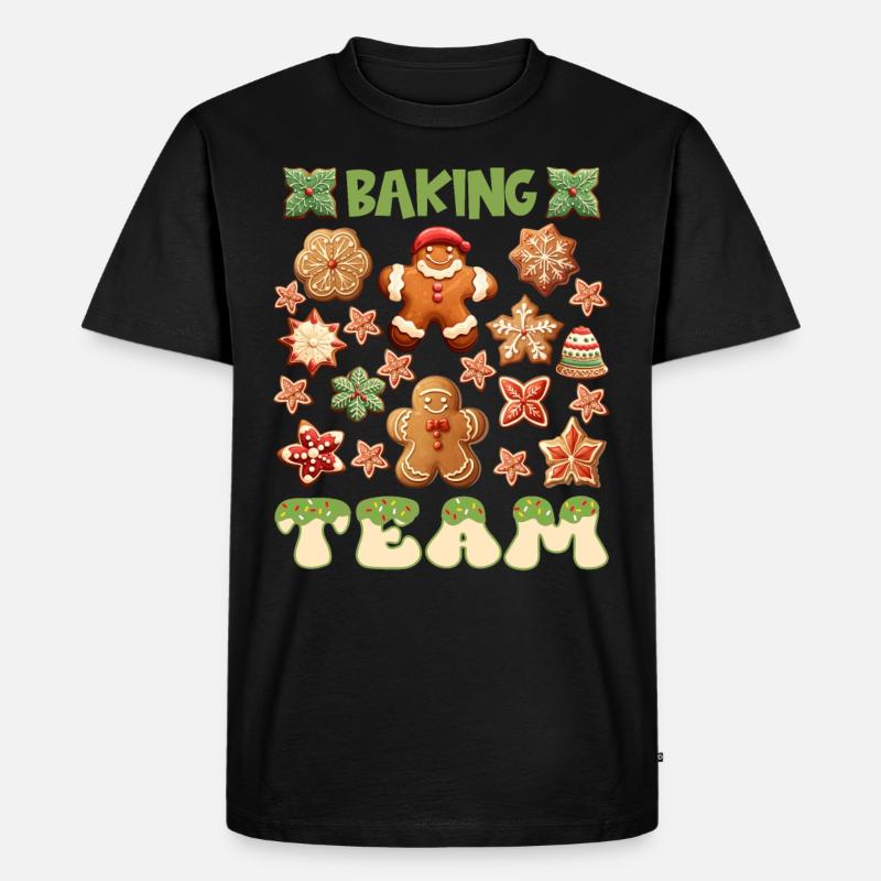 Plätzchen Cookie Baking Team Weihnachten - Männer Premium Bio T-Shirt - Schwarz