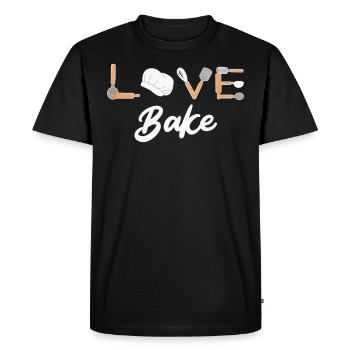 Amour Pâtisserie Amour Pâte Amateur de pâtisserie - T-shirt Premium bio Homme - noir - Devant - Nico (187cm)