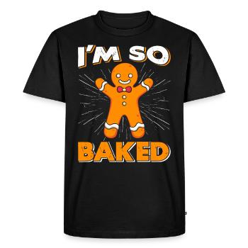 Gingerbread Man I'm So Baked Christmas - Men's Premium Organic T-Shirt - black - Front - Nico (187cm)