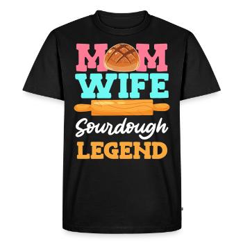 Maman Femme Levain Légende Backfans Femmes - T-shirt Premium bio Homme - noir - Devant - Nico (187cm)