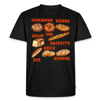 Levain, Pains, Amateurs de pâtisserie, Boulangers - T-shirt Premium bio Homme - noir - Devant - Nico (187cm)