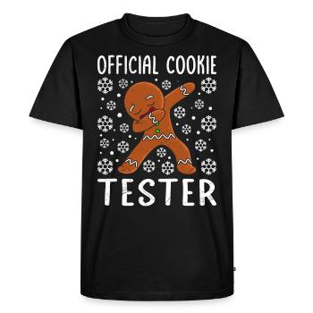 Testeur de cookies officiel Cookies de Noël - T-shirt Premium bio Homme - noir - Devant - Nico (187cm)