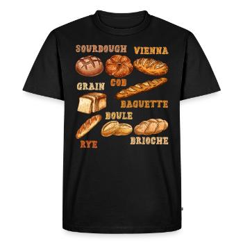 Levain, Pains, Amateurs de pâtisserie, Boulangers - T-shirt Premium bio Homme - noir - Devant - Nico (187cm)