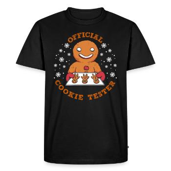 Gingerbread Baking Official Cookie Tester - Men's Premium Organic T-Shirt - black - Front - Nico (187cm)