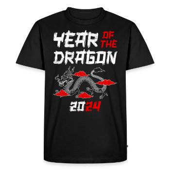 2024 Fête chinoise de l’année du Dragon - T-shirt Premium bio Homme - noir - Devant - Nico (187cm)