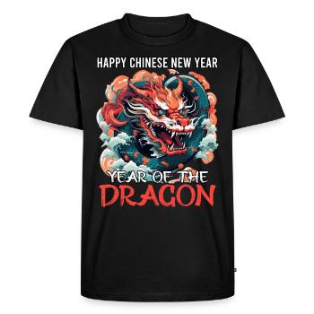 Year of the Dragon Happy Chinese New Year - Men's Premium Organic T-Shirt - black - Front - Nico (187cm)