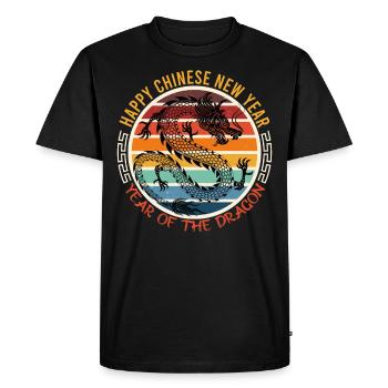 Year of the Dragon Happy Chinese New Year - Men's Premium Organic T-Shirt - black - Front - Nico (187cm)