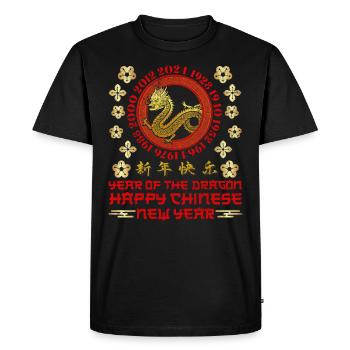 Chinesisches Neujahr Happy Chinese New Year - Men's Premium Organic T-Shirt - black - Front - Nico (187cm)
