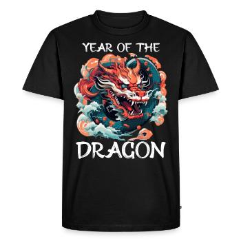 Year of the Dragon Chinese New Year - Men's Premium Organic T-Shirt - black - Front - Nico (187cm)