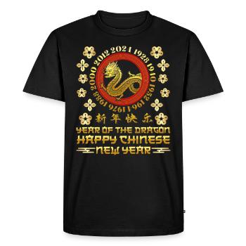 Chinesisches Neujahr Happy Chinese New Year - Men's Premium Organic T-Shirt - black - Front - Nico (187cm)