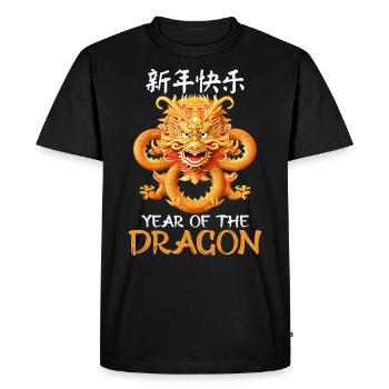 Year of the Dragon Chinese New Year - Men's Premium Organic T-Shirt - black - Front - Nico (187cm)