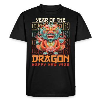 Year of the Dragon Chinese New Year - Men's Premium Organic T-Shirt - black - Front - Nico (187cm)