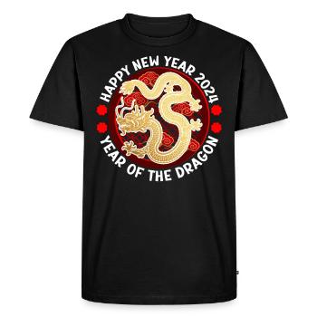 Chinese New Year Happy New Year 2024 Year of - Men's Premium Organic T-Shirt - black - Front - Nico (187cm)
