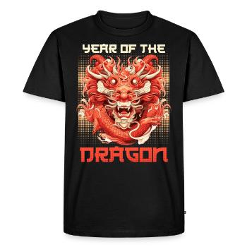 Year of the Dragon Chinese New Year - Men's Premium Organic T-Shirt - black - Front - Nico (187cm)