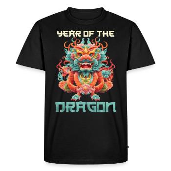 Year of the Dragon Chinese New Year - Men's Premium Organic T-Shirt - black - Front - Nico (187cm)