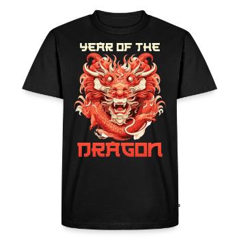 Year of the Dragon Chinese New Year - Men's Premium Organic T-Shirt - black - Front - Nico (187cm)
