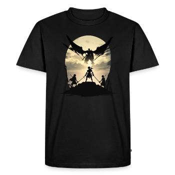 Dämonischer Himmel: Krieger des Abendrots - Männer Premium Bio T-Shirt - Schwarz - Vorne - Nico (187cm)