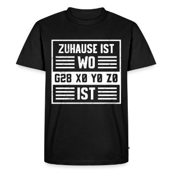 GCode Home Is Where X0 Y0 20 Is Funny - Men's Premium Organic T-Shirt - black - Front - Nico (187cm)