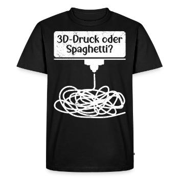 L’impression 3D ou l’impression 3D spaghetti échouent - T-shirt Premium bio Homme - noir - Devant - Nico (187cm)