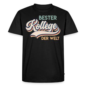 Bester Kollege der Welt Arbeitsplatz Coworker - Männer Premium Bio T-Shirt - Schwarz - Vorne - Nico (187cm)