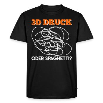 Impression 3D ou spaghetti ? Erreurs d’impression 3D - T-shirt Premium bio Homme - noir - Devant - Nico (187cm)
