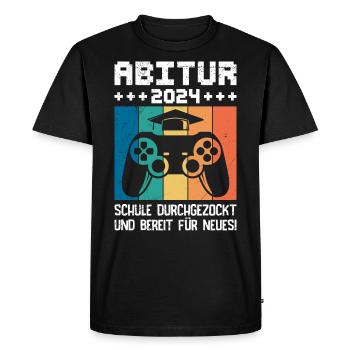 Abitur 2024 Abi School Gambled Through High School Graduate - Men's Premium Organic T-Shirt - black - Front - Nico (187cm)
