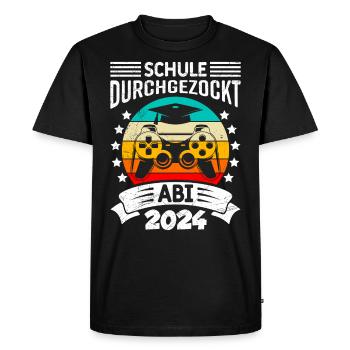 Abitur 2024 Abi School Gambled Through High School Graduate - Men's Premium Organic T-Shirt - black - Front - Nico (187cm)
