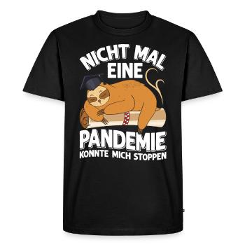 Master's degree: Not Even Pandemic Stops Me - Men's Premium Organic T-Shirt - black - Front - Nico (187cm)