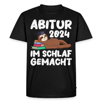 Abi 2024 remise des diplômes du lycée dans le sommeil amcht paresseux drôle - T-shirt Premium bio Homme - noir - Devant - Nico (187cm)