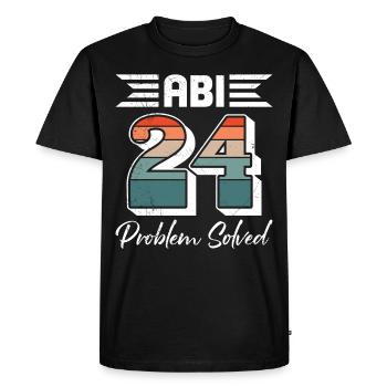 Abitur 2024 Abi Problème résolu Abiturient - T-shirt Premium bio Homme - noir - Devant - Nico (187cm)