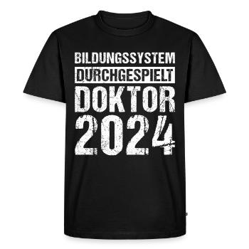 Doctor 2024 Education System Played Through - Men's Premium Organic T-Shirt - black - Front - Nico (187cm)