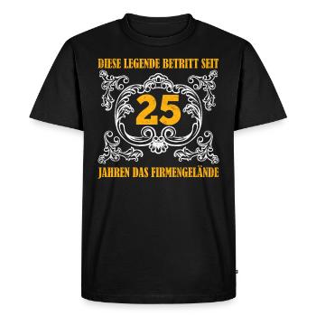 Colleague Legend Has been entering the site for 25 years - Men's Premium Organic T-Shirt - black - Front - Nico (187cm)