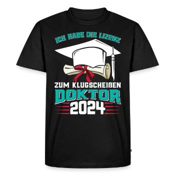 Doctor 2024 Have the license to smartass - Men's Premium Organic T-Shirt - black - Front - Nico (187cm)