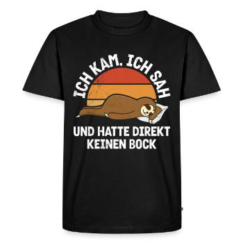 Lazy colleagues I came, saw and didn't feel like it - Men's Premium Organic T-Shirt - black - Front - Nico (187cm)