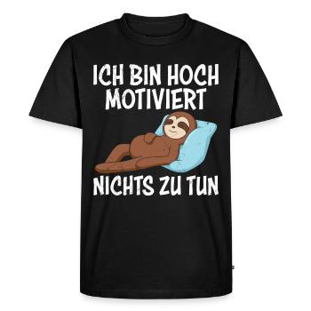 Lazy Colleague Am Highly Motivated To Do Nothing - Men's Premium Organic T-Shirt - black - Front - Nico (187cm)