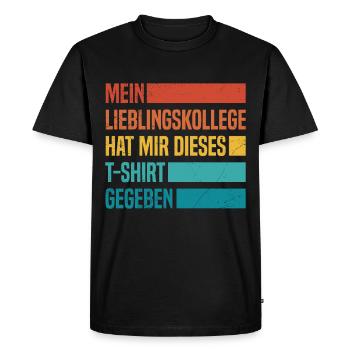 C’est mon collègue préféré qui m’a donné cette chemise - T-shirt Premium bio Homme - noir - Devant - Nico (187cm)