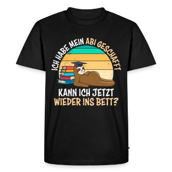 Drôle de diplômé du lycée ont réussi mes A-levels - T-shirt Premium bio Homme - noir - Devant - Nico (187cm)