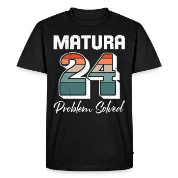 Matura 2024 PROBLEM SOLVED School Leaving Certificate - Men's Premium Organic T-Shirt - black - Front - Nico (187cm)