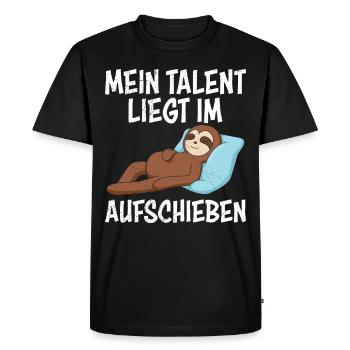 Lazy Colleagues My Talent Lies in Procrastination - Men's Premium Organic T-Shirt - black - Front - Nico (187cm)