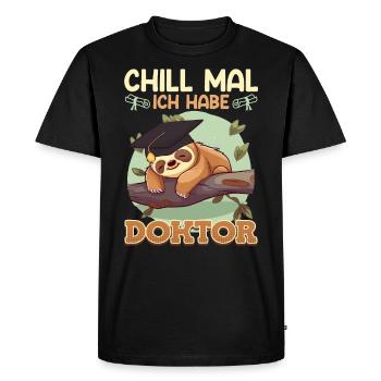 Doctorat Chill Times J’ai le médecin - T-shirt Premium bio Homme - noir - Devant - Nico (187cm)