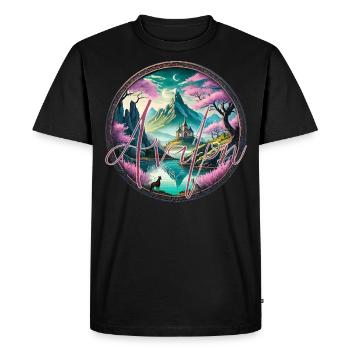 Avalon Glastonbury Angleterre Légende Excalibur - T-shirt Premium bio Homme - noir - Devant - Nico (187cm)