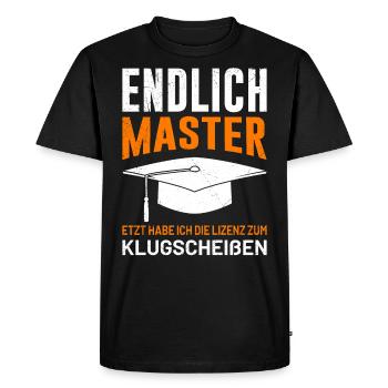 Obtention de la licence de master - T-shirt Premium bio Homme - noir - Devant - Nico (187cm)