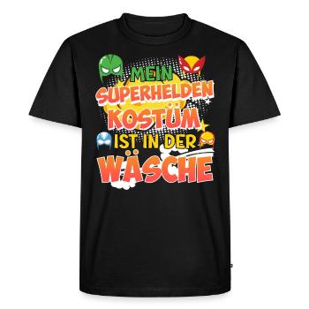 Carnaval Mon costume de super-héros est à la lessive - T-shirt Premium bio Homme - noir - Devant - Nico (187cm)