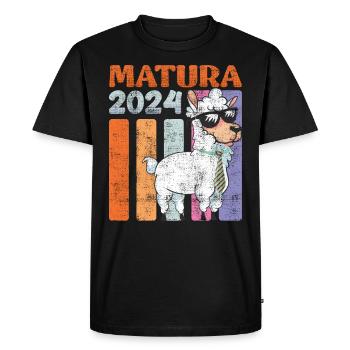 Matura 2024 high school graduate Lama high school graduates - Men's Premium Organic T-Shirt - black - Front - Nico (187cm)