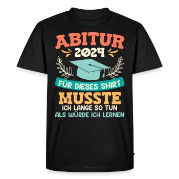 Remise des diplômes du lycée 2024 J’ai dû étudier pour cette chemise - T-shirt Premium bio Homme - noir - Devant - Nico (187cm)