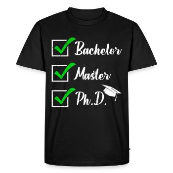 Doctoral Thesis Passed Bachelor Master Dr. - Men's Premium Organic T-Shirt - black - Front - Nico (187cm)