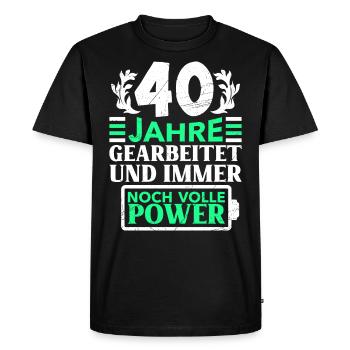 L’anniversaire de l’œuvre a fonctionné toujours à pleine puissance - T-shirt Premium bio Homme - noir - Devant - Nico (187cm)
